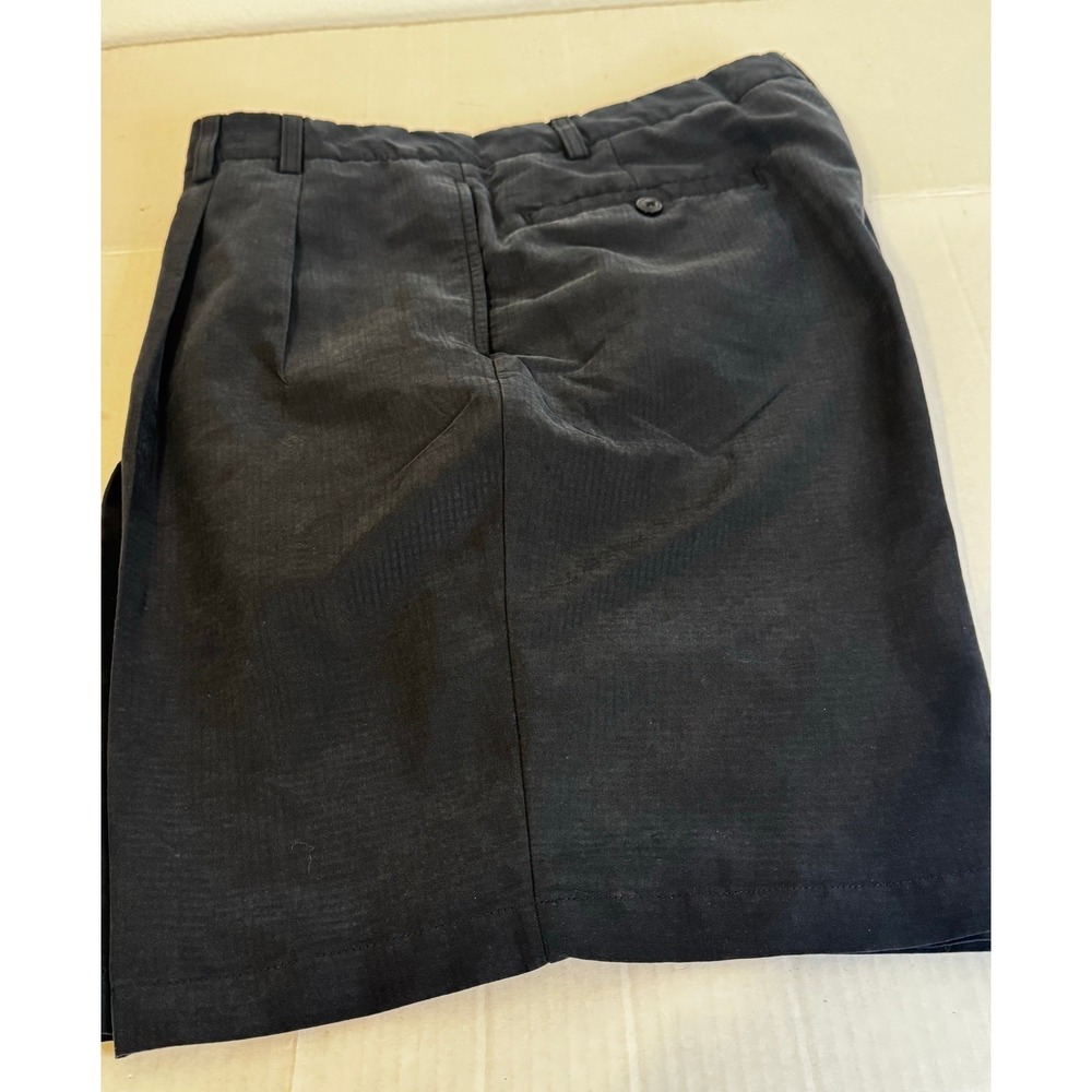 Turnbury Mens Pleated‎ Golf Shorts Size 40 Black Poly Rayon Blend Casual - Picture 4 of 7